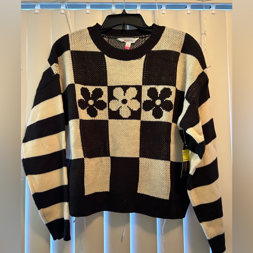 Floral Checkered Sweater